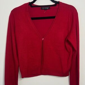 Women's Vibrant Red Cardigan
